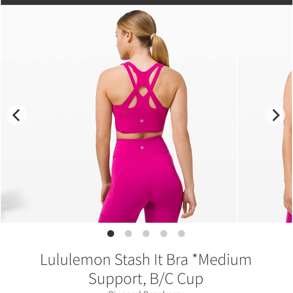 lululemon ripened raspberry stash it bra/tank